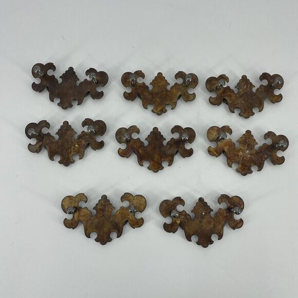 Chippendale Colonial Brass Antique Hardware Batwing Drawer Pull 2 1/2" center - Picture 7 of 12